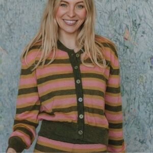 Daily Drills Striped Knit Cardigan